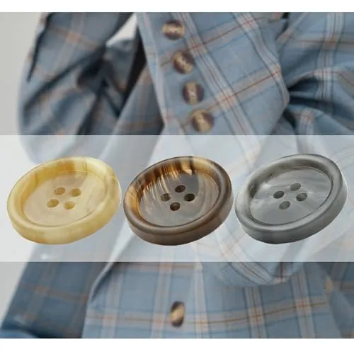 20/Set Resin Button Clothes Sewing Snaps Blazer Shirts 4 Holes Buttons (15mm, Black)