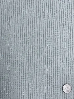 Aqua Sequin & Beads On Silk Chiffon JEC-069-7 Fabric