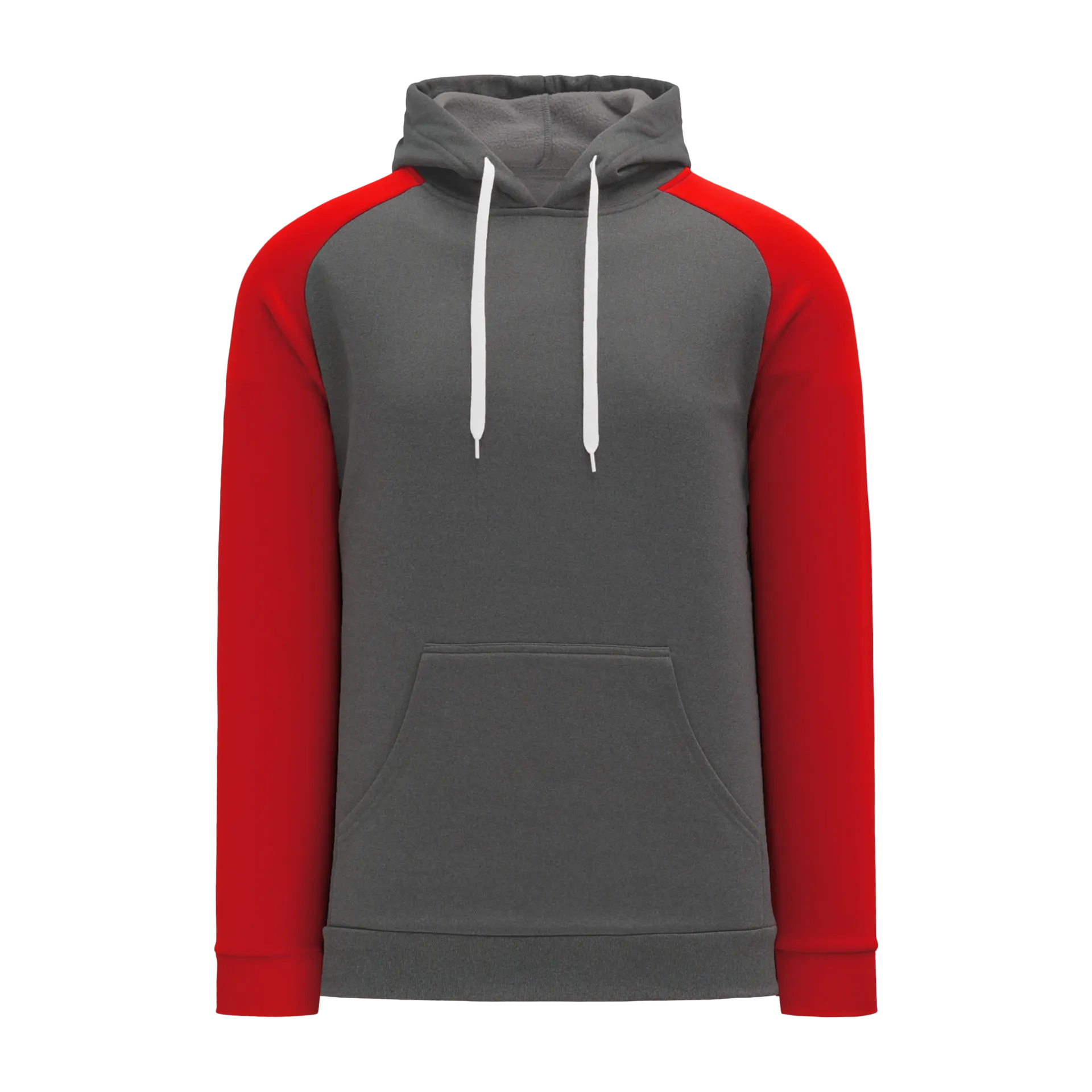 Athletic Knit (AK) A1840A-933 Adult Heather Charcoal/Red Apparel Sweatshirt
