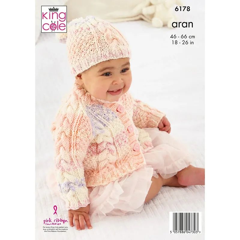 Baby Cardigans and Hats in King Cole Cosy Love Aran