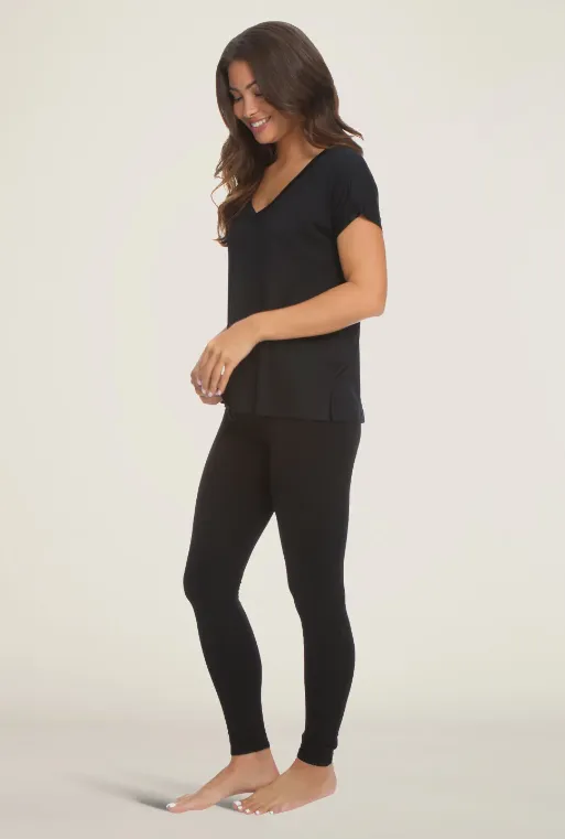 Barefoot Dreams Malibu Collection Modal Boxy V-neck Tee - Final Sale 30% off in cart