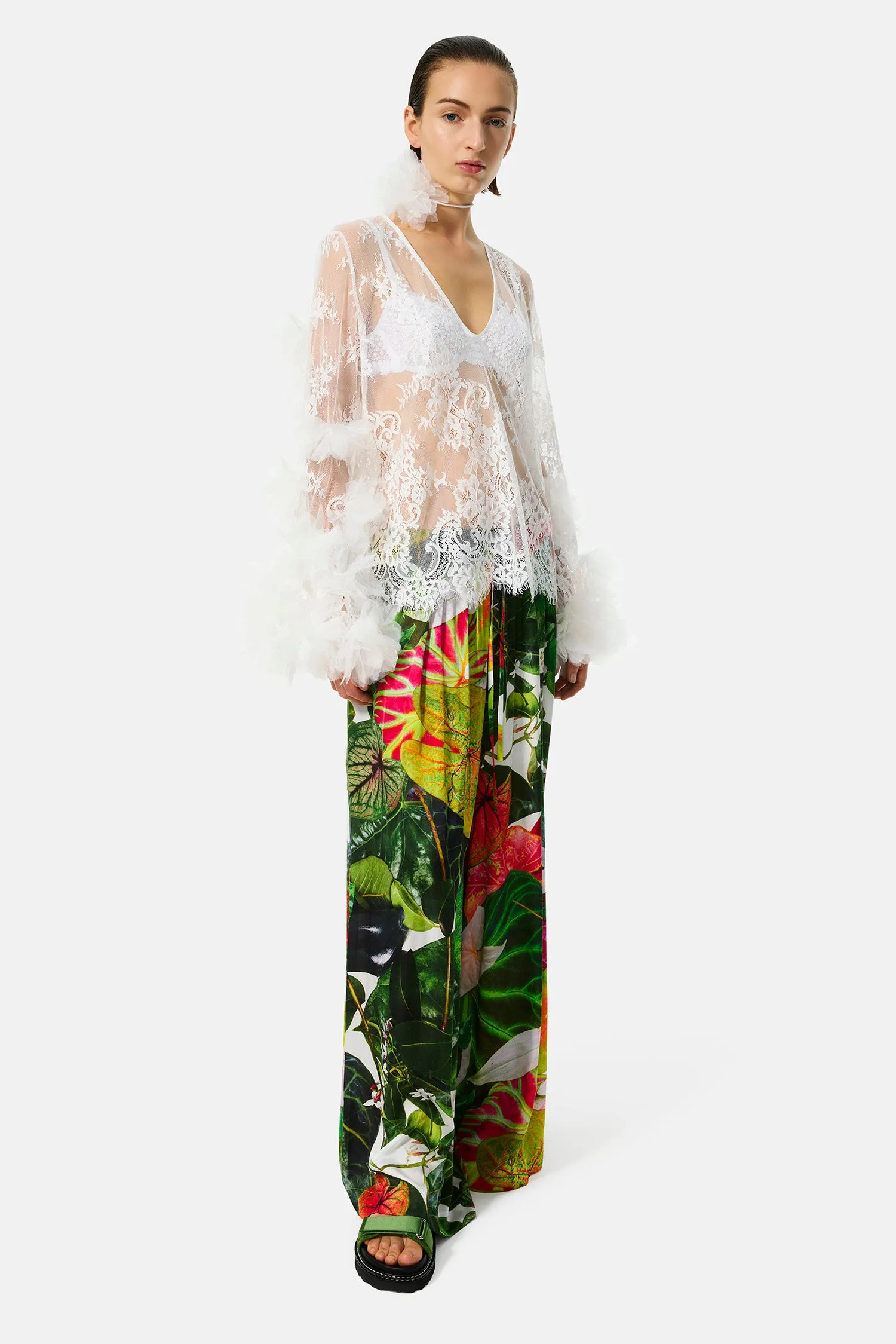 botanical print pants