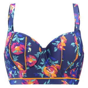 Cassie Floral Longline Balcony Bikini Top - Cleo Swim