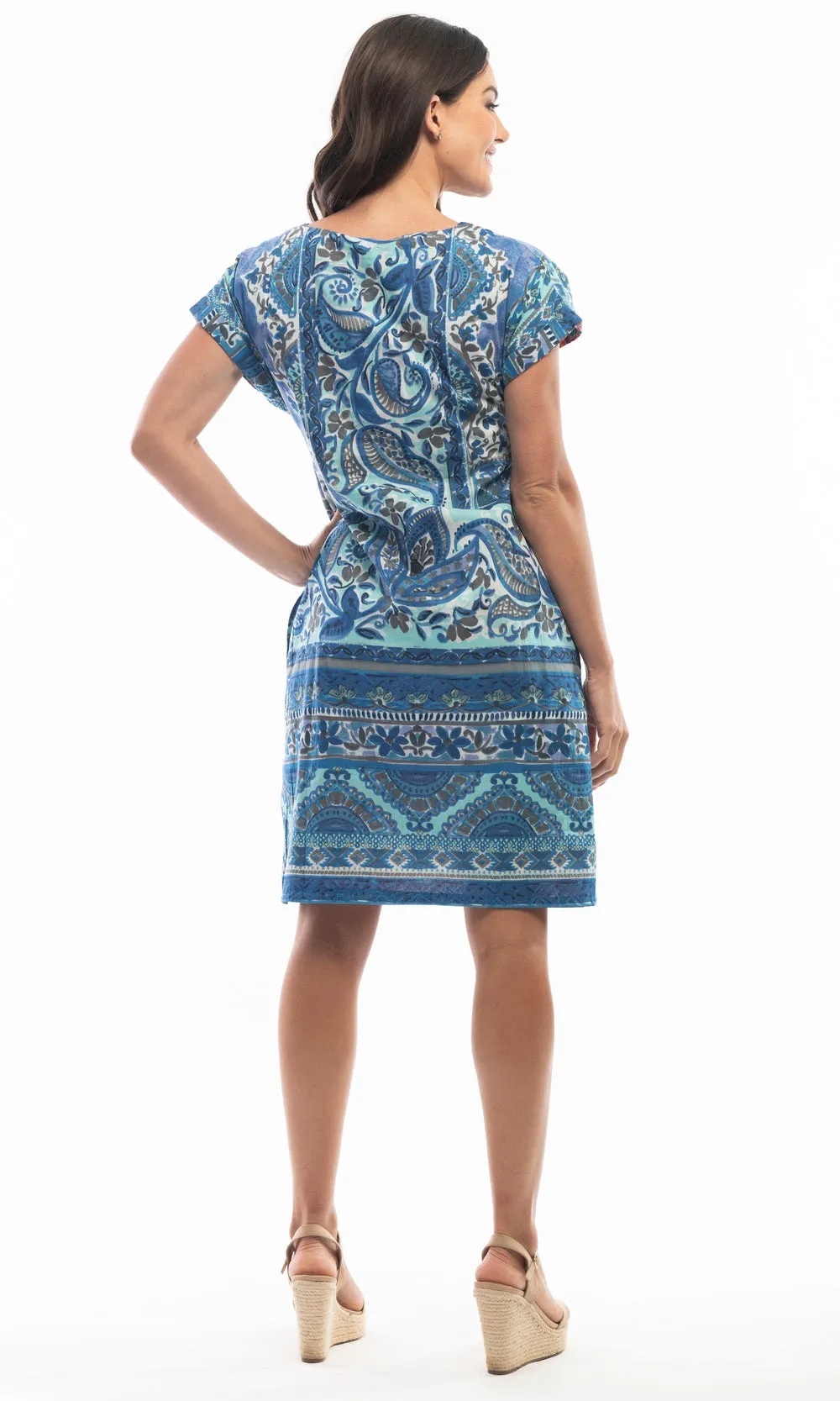 Cotton Dress Shift Short Sleeve Reversible Matheran