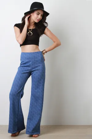 Denim Print Palazzo Pants