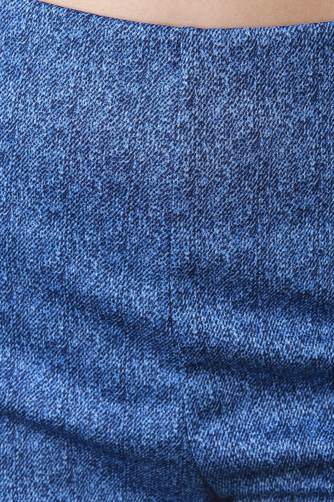 Denim Print Palazzo Pants