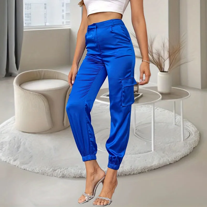 Fashion Multi-Pocket Cargo Commuting Flattering Straight Pants