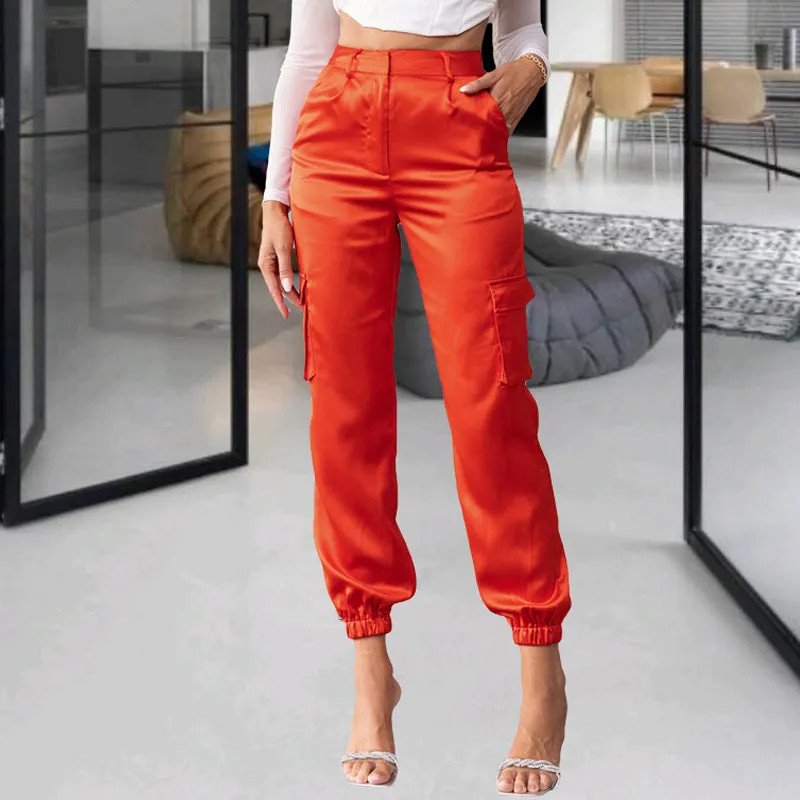 Fashion Multi-Pocket Cargo Commuting Flattering Straight Pants