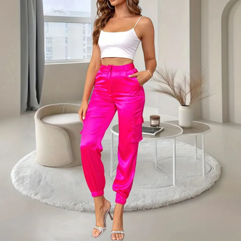 Fashion Multi-Pocket Cargo Commuting Flattering Straight Pants