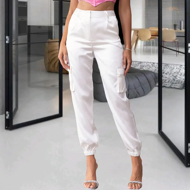 Fashion Multi-Pocket Cargo Commuting Flattering Straight Pants