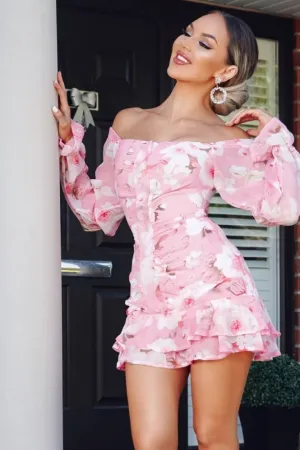 Floral print bardot dress