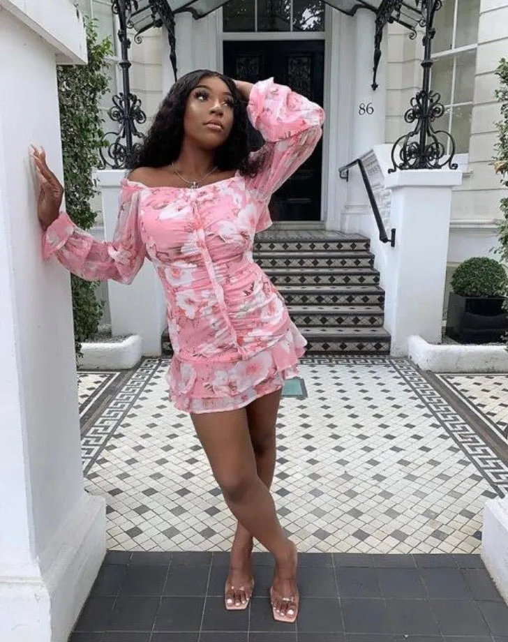 Floral print bardot dress