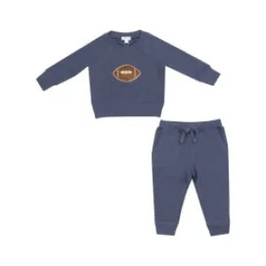 Footballs-Blue French Terry Sweatshirt   Jogger Pants