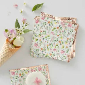 Ginger Ray Ditsy Floral Napkins - Beverage 16 Pkt