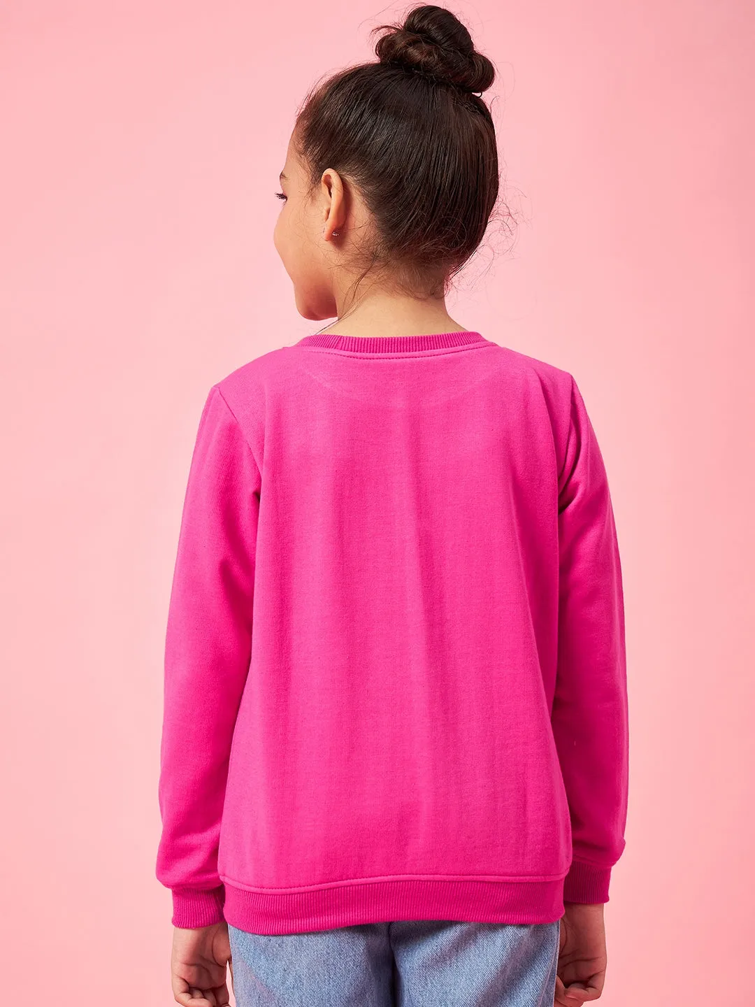 Girls Graphic Embroidered Pullover Sweatshirt