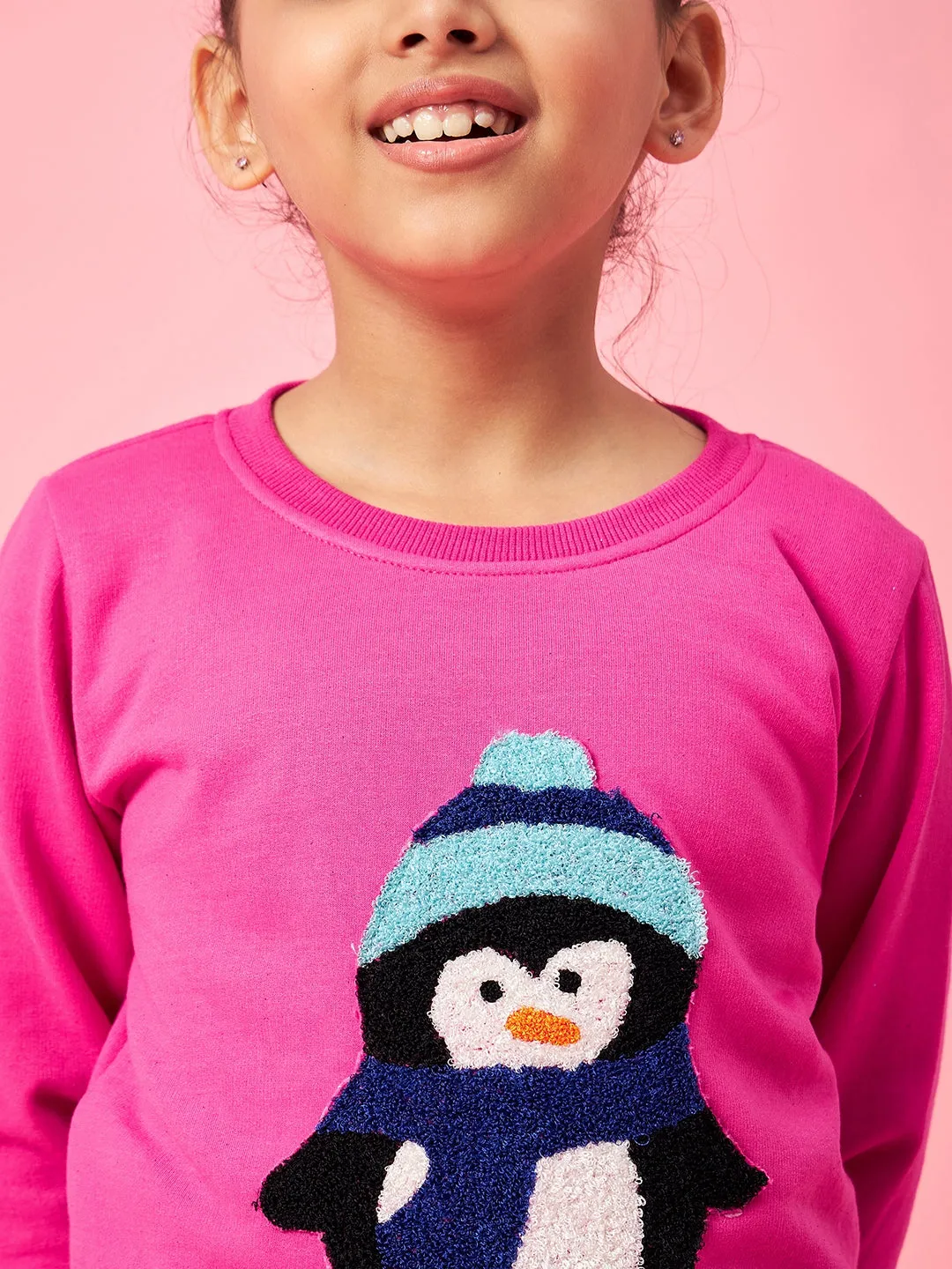 Girls Graphic Embroidered Pullover Sweatshirt