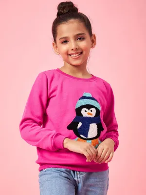 Girls Graphic Embroidered Pullover Sweatshirt