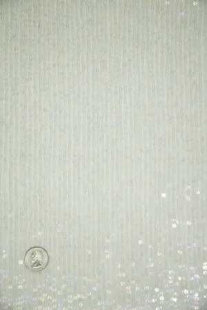 Gray Sequins & Beads on Silk Chiffon JEC-132-4 Fabric
