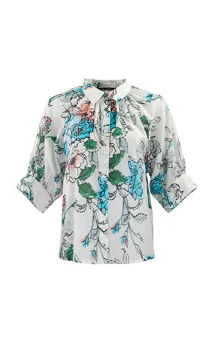 Hannes Roether Blue Print Blouse