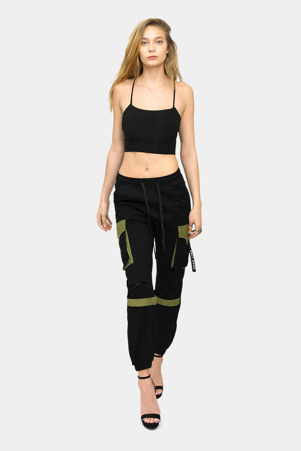 High Waist Utility Cargo Joggers