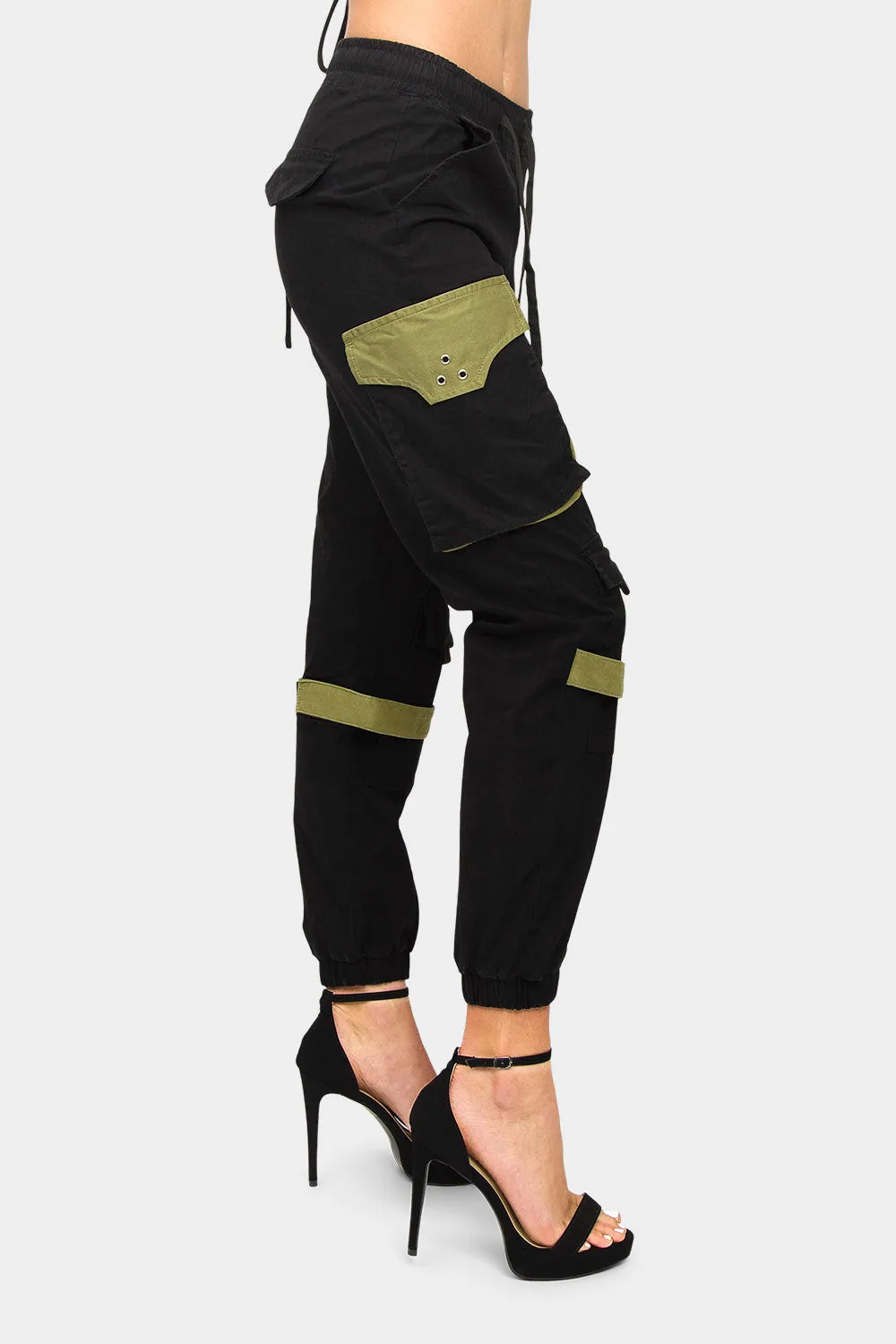 High Waist Utility Cargo Joggers