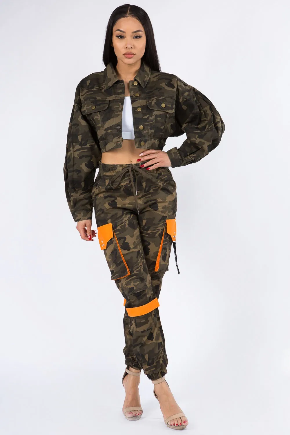 High Waist Utility Cargo Joggers