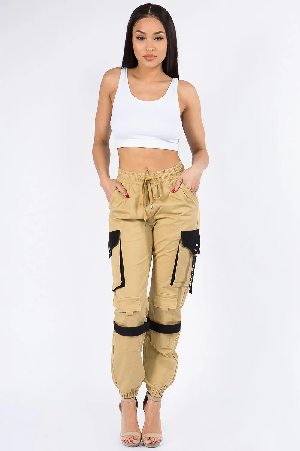 High Waist Utility Cargo Joggers