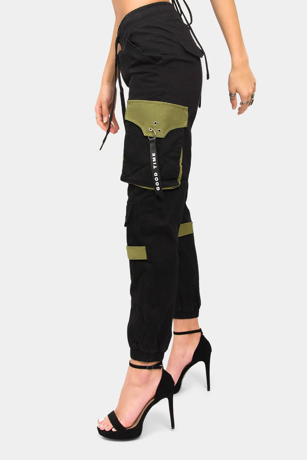 High Waist Utility Cargo Joggers