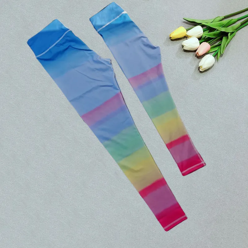 Hzori Spring and Summer New Parent-Child Children's Yoga Clothes Mother and Daughter Quick-Drying Sports High Waist Tight Fitness Pants