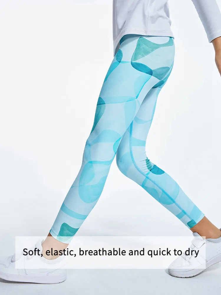 Hzori Spring and Summer New Parent-Child Children's Yoga Clothes Mother and Daughter Quick-Drying Sports High Waist Tight Fitness Pants