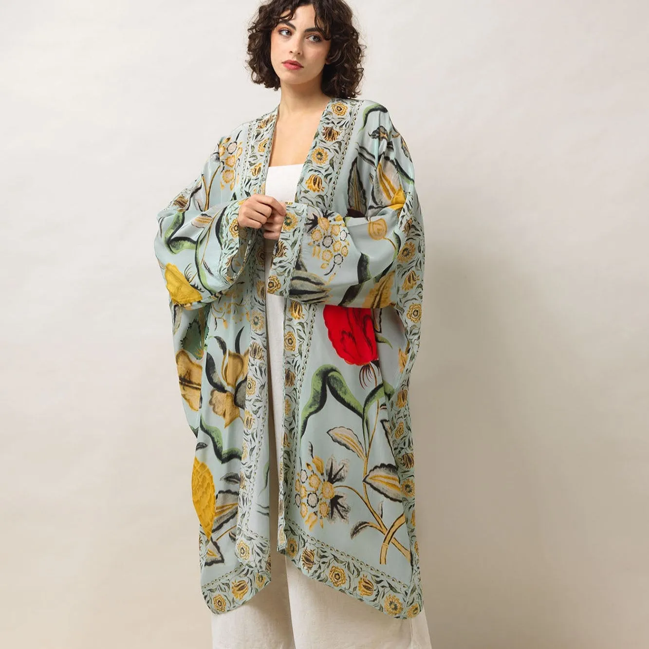 Joy Aqua Grande Kimono - One Hundred Stars