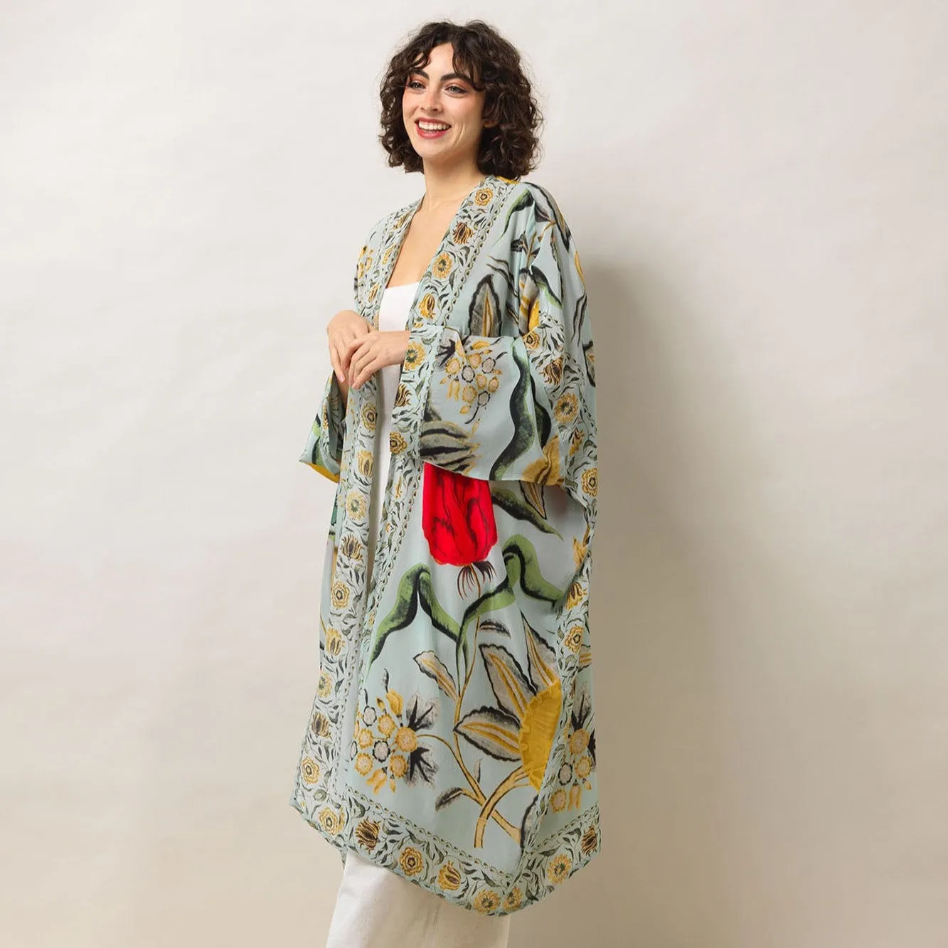 Joy Aqua Grande Kimono - One Hundred Stars