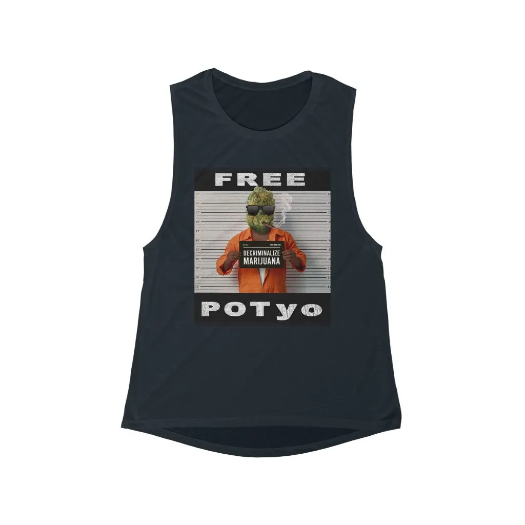 KCC Women's Tank Tops  Flowy Scoop Muscle Tank/ Free Potyo