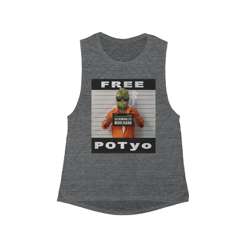 KCC Women's Tank Tops  Flowy Scoop Muscle Tank/ Free Potyo