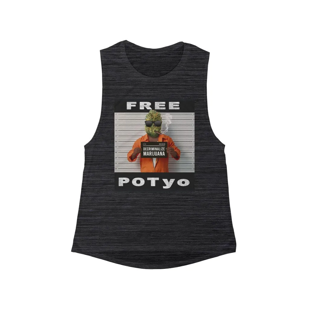 KCC Women's Tank Tops  Flowy Scoop Muscle Tank/ Free Potyo