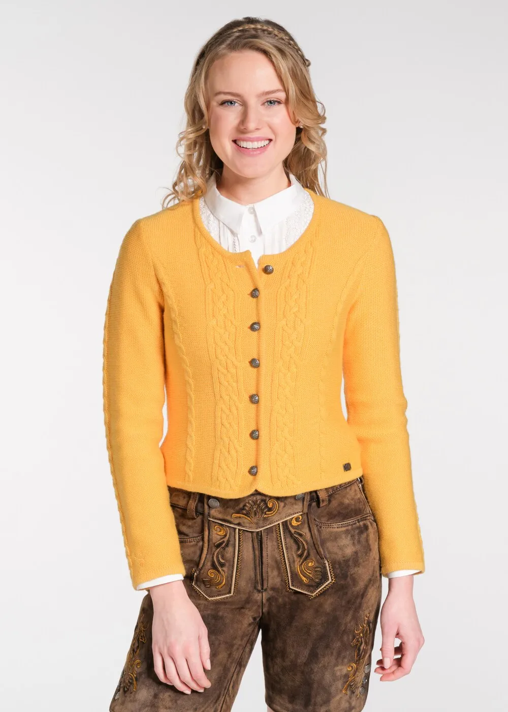 Knitted cardigan Spieth & Wensky Bonn, yellow