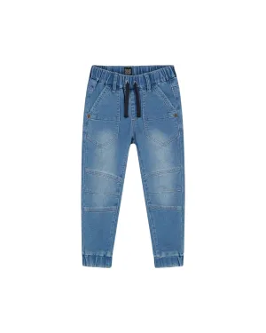Light Blue Stretch Denim Jogger Pants