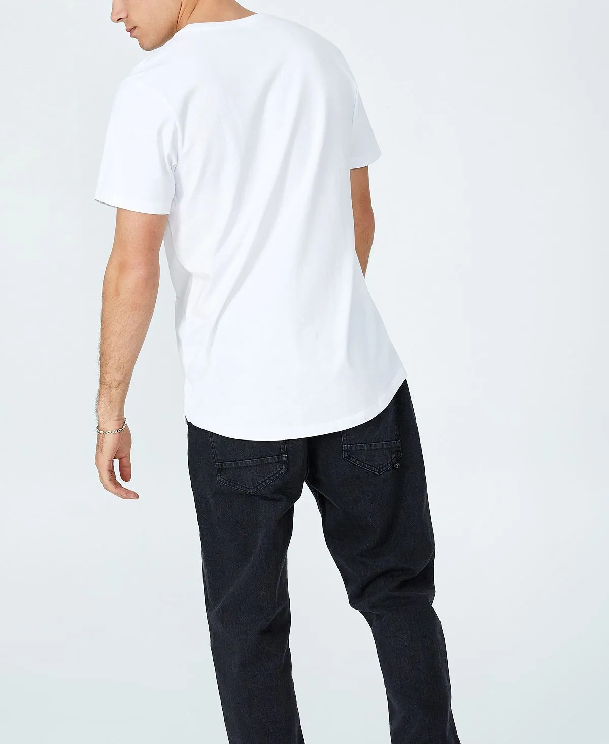 Men's organic long T-shirt COTTON ON, white