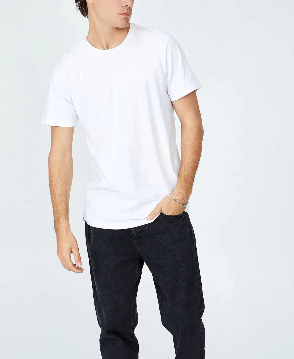 Men's organic long T-shirt COTTON ON, white