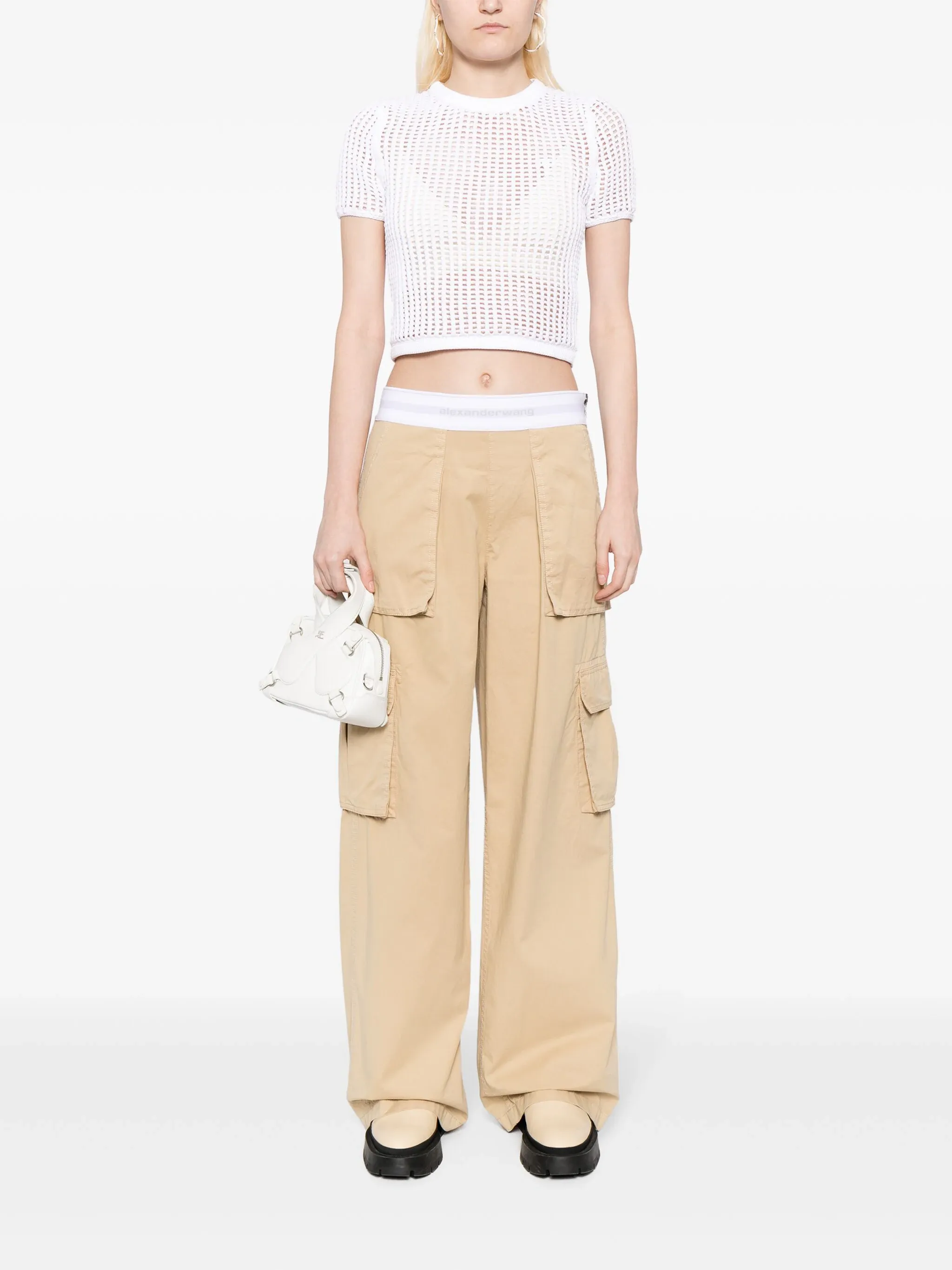 Mid-Rise Cargo Rave Pants In Cotton Twill