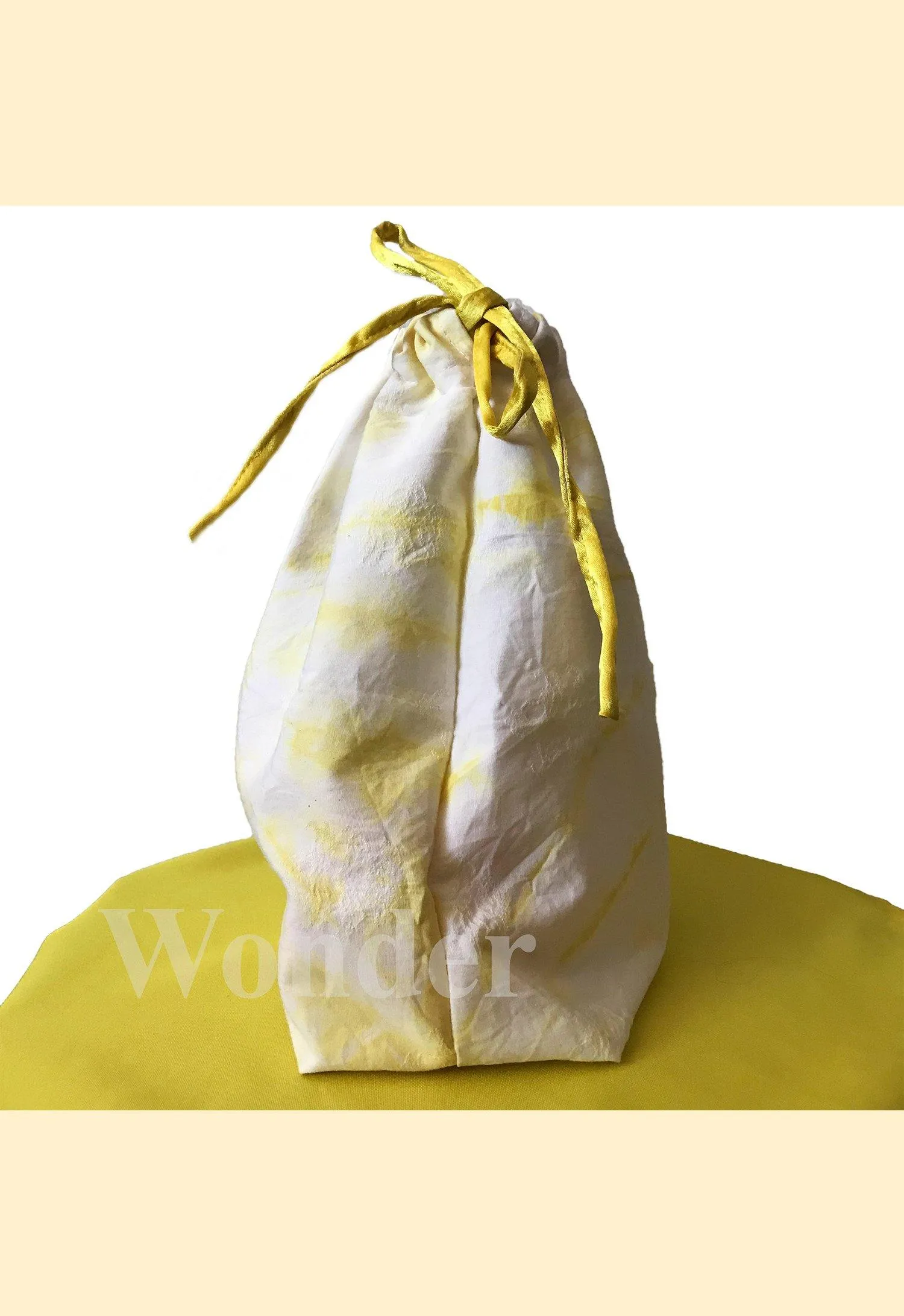 Naturally dyed drawstring bag