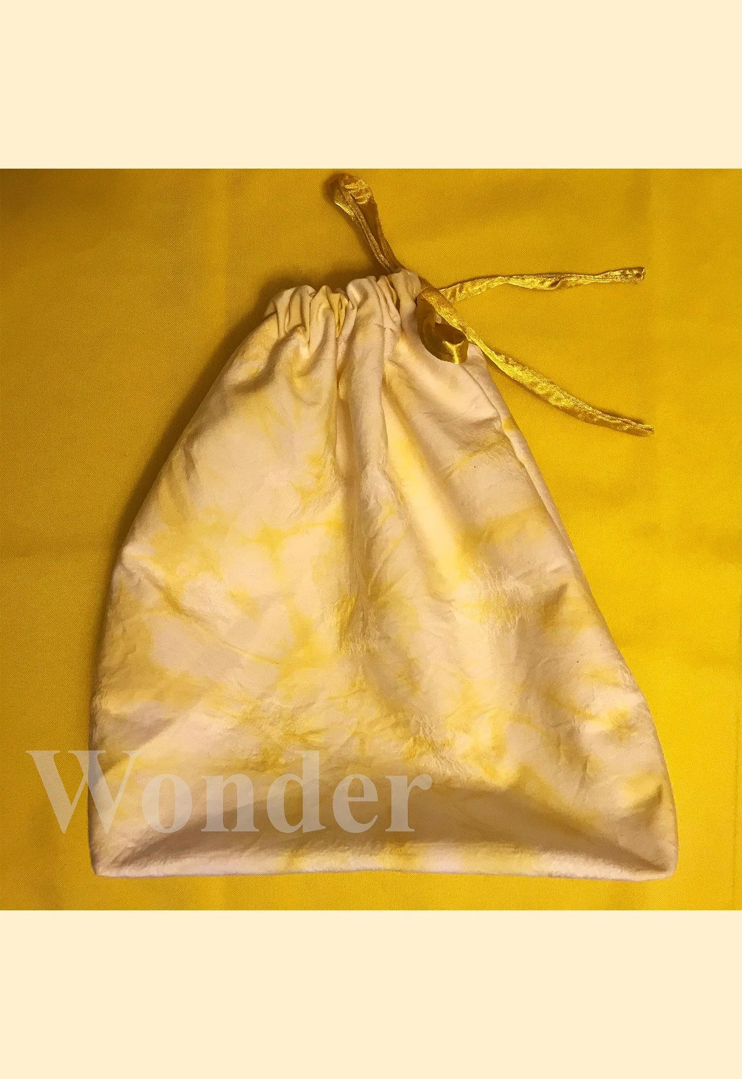 Naturally dyed drawstring bag