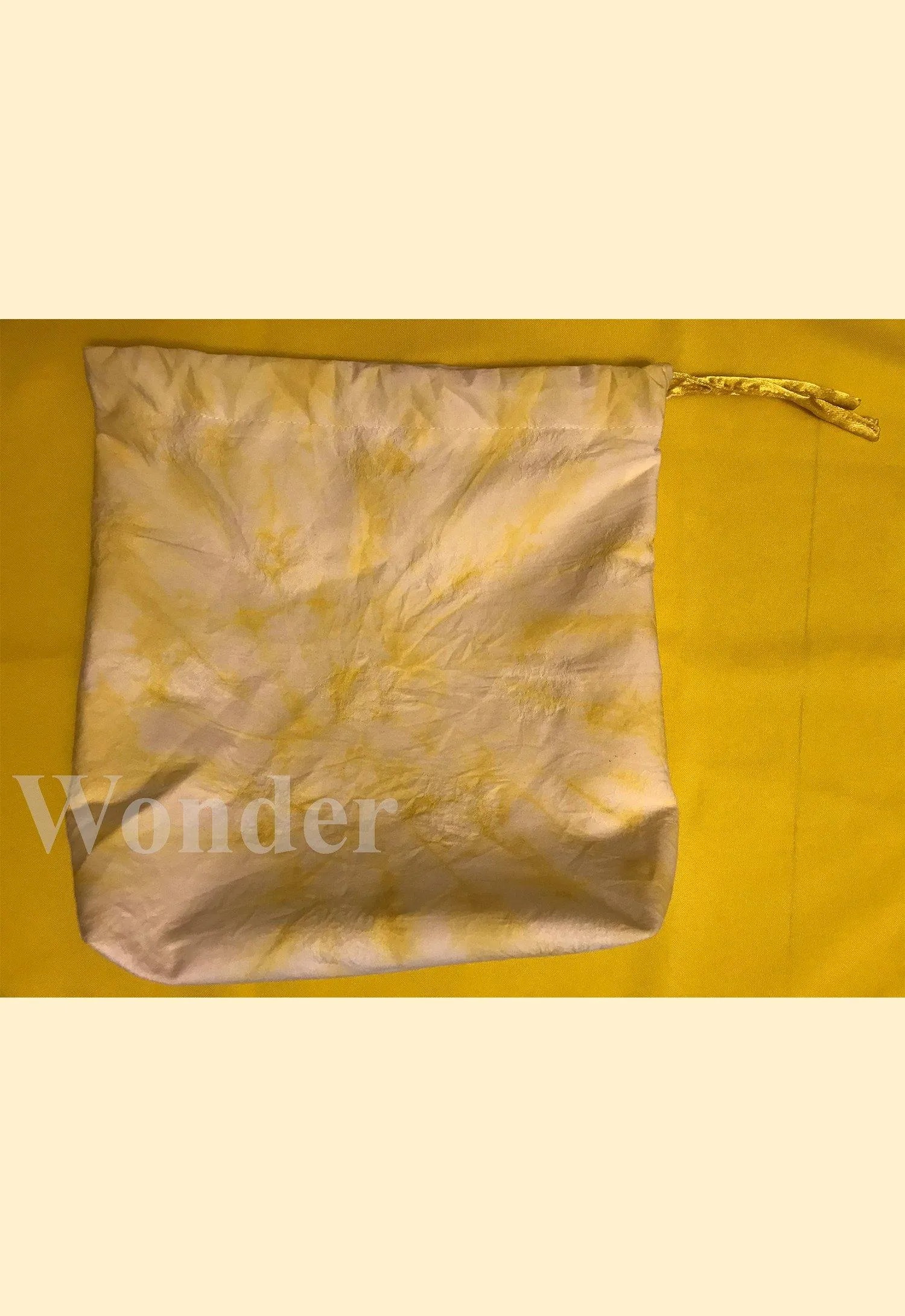Naturally dyed drawstring bag