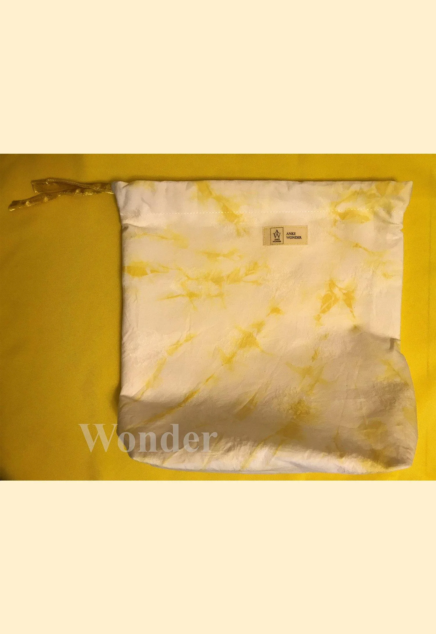 Naturally dyed drawstring bag
