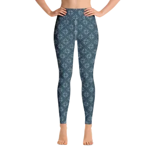 Navy Snowflake Yoga Pants
