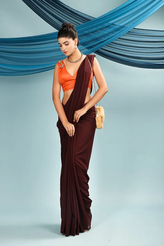 Orange Sleeveless Butterfly Retro Padded Blouse