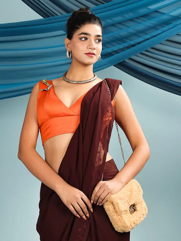 Orange Sleeveless Butterfly Retro Padded Blouse