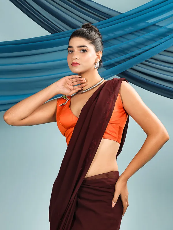 Orange Sleeveless Butterfly Retro Padded Blouse