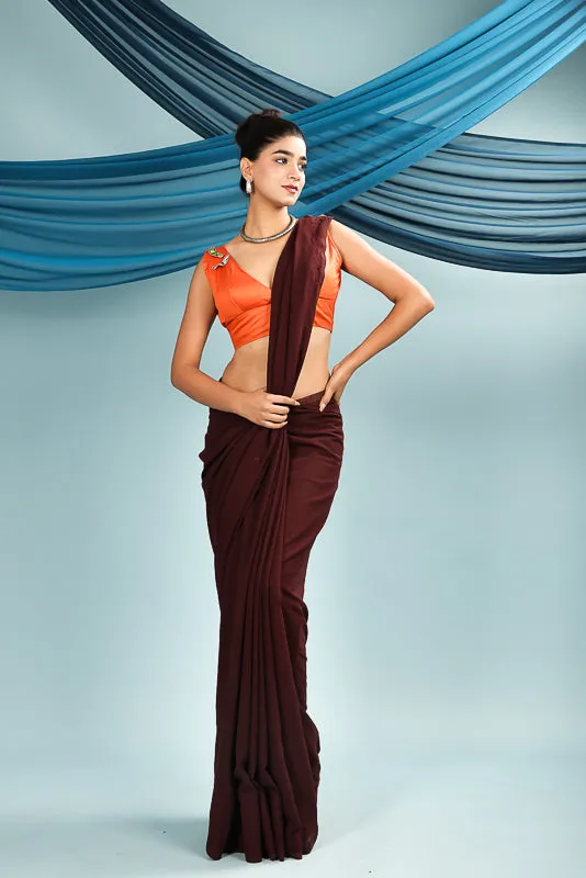 Orange Sleeveless Butterfly Retro Padded Blouse