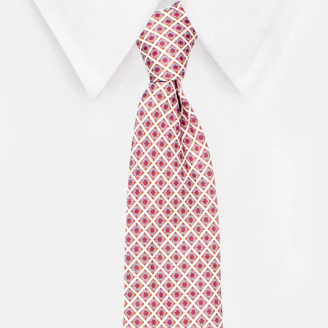 Peluche Lily Mosaic Multicolor Broad Neck Tie & Pocket Square Set for Men